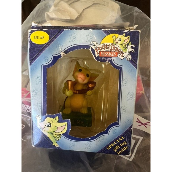 Vintage Pocket Dragon Messages Call Me Holding Telephone 2000 Real Musgrave‎ NIB - Picture 4 of 10